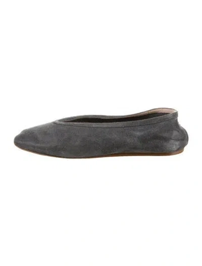 Pre-owned Le Monde Beryl Suede Ballet Flats In Green