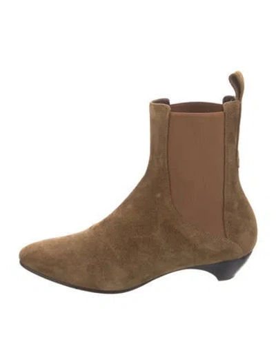 Pre-owned Le Monde Beryl Suede Chelsea Boots In Brown