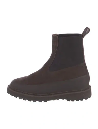Pre-owned Le Monde Beryl Suede Chelsea Boots In Brown