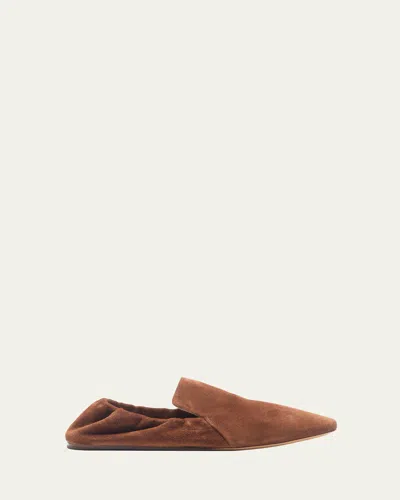 Le Monde Beryl Suede Easy Ballerina Loafers In Cognac