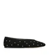 Le Monde Beryl Regency Crystal-embellished Suede Ballet Flats In Black