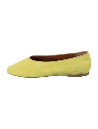 Pre-owned Le Monde Beryl Suede Flats In Green