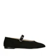 Le Monde Beryl Suede Mary Jane Ballet Flats In Black