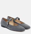 Le Monde Beryl Suede Mary Jane Flats In Blau