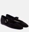 Le Monde Beryl Almond Toe Flat Sole Suede Ballerinas In Schwarz