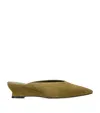 Le Monde Beryl Suede Micro Wedge Mules 40 In Green