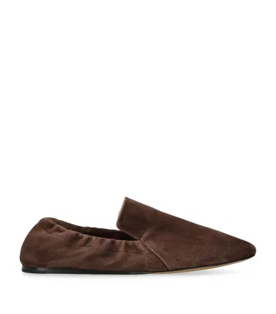Le Monde Beryl Suede Mocassino Ballet Flats In Brown