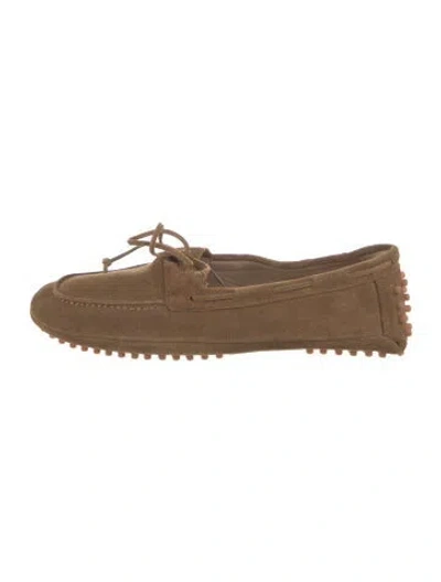 Pre-owned Le Monde Beryl Suede Moccasins In Brown