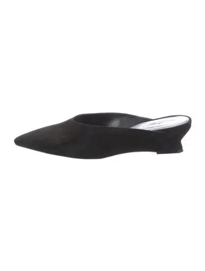 Pre-owned Le Monde Beryl Suede Mules In Black