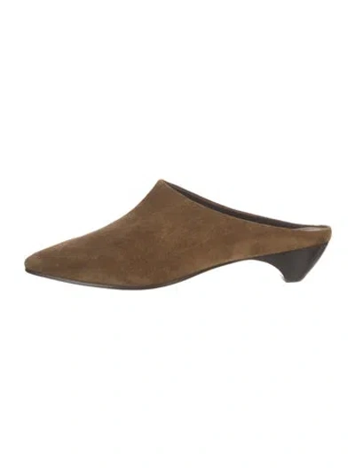 Pre-owned Le Monde Beryl Suede Mules In Brown