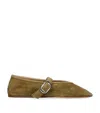 Le Monde Beryl Suede Stella Ballet Flats In Green