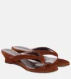 Le Monde Beryl Suede Thong Sandals In Brown