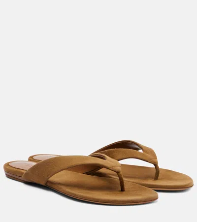Le Monde Beryl Le Monde Béryl Suede Thong Sandals In Brown