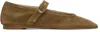 Le Monde Beryl Suede Mary Jane Ballerina Flats In Taupe