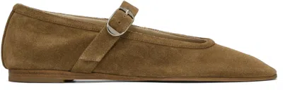 LE MONDE BERYL TAUPE MARY JANE BALLERINA FLATS