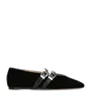 Le Monde Beryl Womens Black Claudia Double-strap Suede Ballet Courts In Black