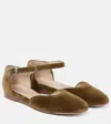 Le Monde Beryl Velvet Flats In Green