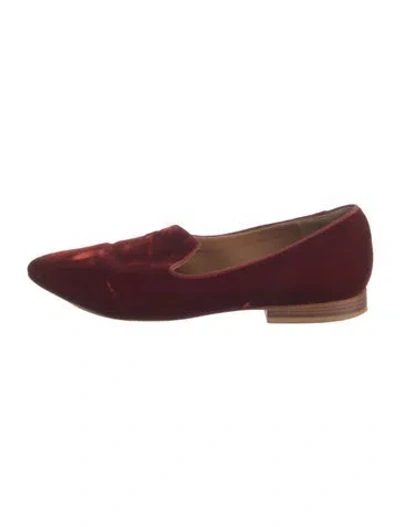 Pre-owned Le Monde Beryl Velvet Grosgrain Trim Loafers In Brown