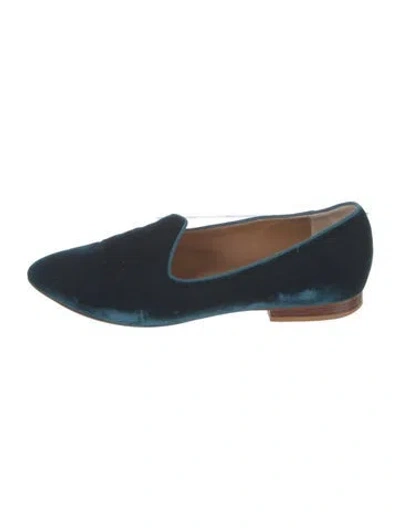 Pre-owned Le Monde Beryl Velvet Loafers In Blue