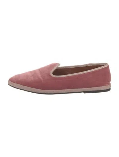 Pre-owned Le Monde Beryl Velvet Loafers In Pink