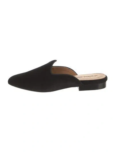 Pre-owned Le Monde Beryl Velvet Mules In Black
