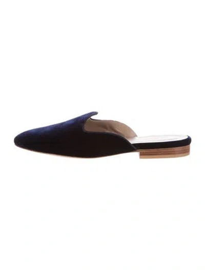 Pre-owned Le Monde Beryl Velvet Mules In Black