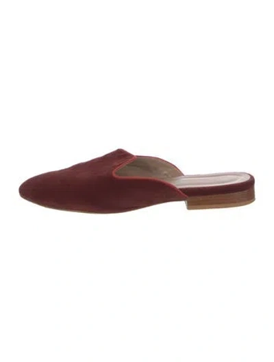 Pre-owned Le Monde Beryl Velvet Mules In Brown