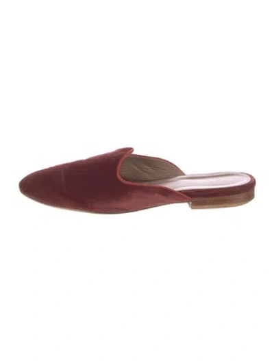 Pre-owned Le Monde Beryl Velvet Mules In Brown