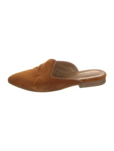 Pre-owned Le Monde Beryl Velvet Mules In Brown