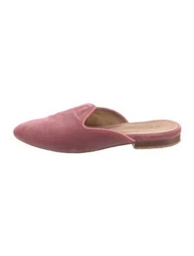 Pre-owned Le Monde Beryl Velvet Mules In Pink