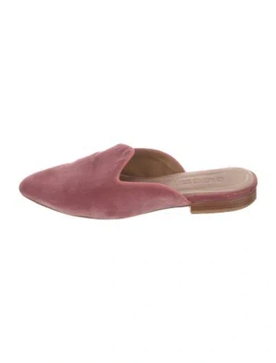 Pre-owned Le Monde Beryl Velvet Mules In Pink