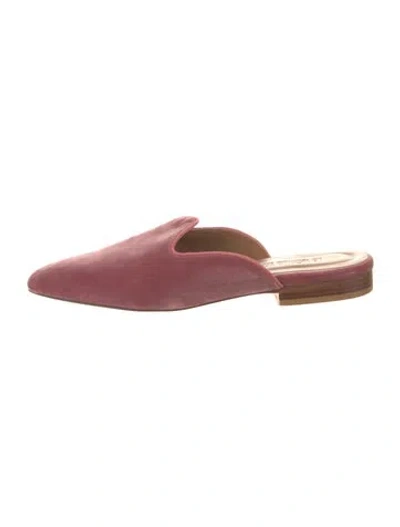 Pre-owned Le Monde Beryl Velvet Mules In Pink