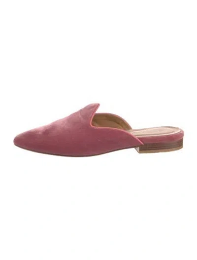 Pre-owned Le Monde Beryl Velvet Mules In Pink