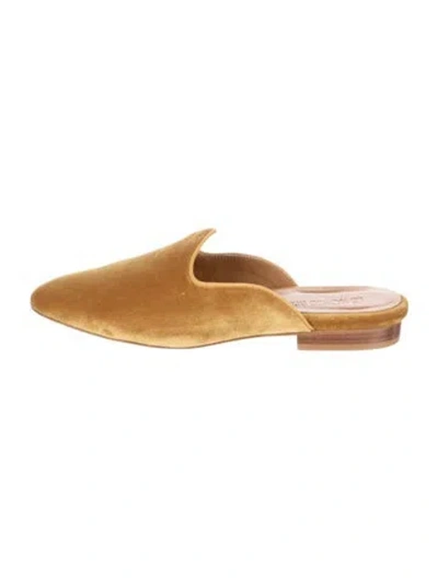 Pre-owned Le Monde Beryl Velvet Mules In Yellow