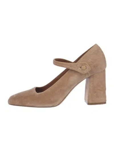 Pre-owned Le Monde Beryl Velvet Pumps In Neutral