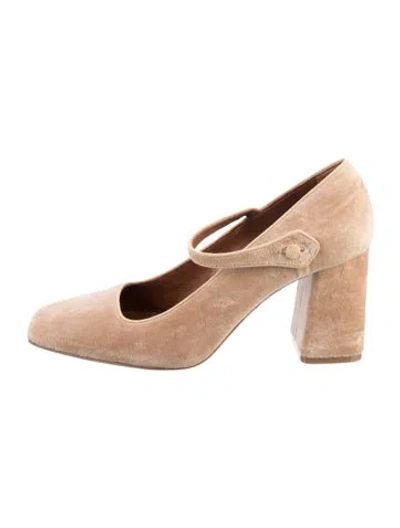 Pre-owned Le Monde Beryl Velvet Pumps In Neutrals