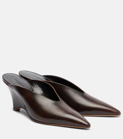 Le Monde Beryl Le Monde Béryl Victoria 70 Leather Wedges In Brown