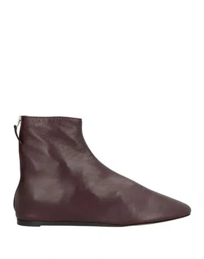 Le Monde Beryl Woman Ankle Boots Burgundy Size 7.5 Leather In Red