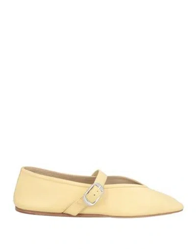 Le Monde Beryl Woman Ballet Flats Pastel Yellow Size 8 Leather