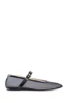Le Monde Beryl Mesh Mary Jane Ballerina Flats In Black