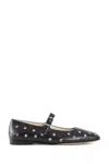 Le Monde Beryl Studded Leather Mary Jane Ballerina Flats In Black