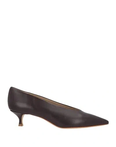 Le Monde Beryl Woman Pumps Dark Purple Size 9 Leather In Brown