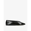 Le Monde Beryl Luna Leather Ballet Flats In Black