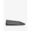 Le Monde Beryl Black Ballerinas In Fishnet Style In Leather Woman In Black