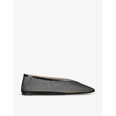 LE MONDE BERYL WOMENS BLACK LUNA POINTED-VAMP MESH BALLET FLATS EUR 36.5 / 3.5 UK