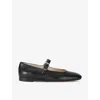 Le Monde Beryl Leather Mary Jane Ballet Flats In Black