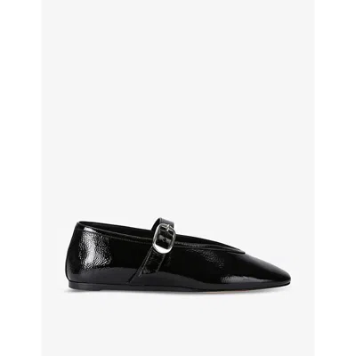 Le Monde Beryl Womens Black Stella Pointed-vamp Patent-leather Mary-jane Flats