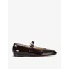 Le Monde Beryl Patent Leather Mary Jane Ballet Flats In Dark Brown