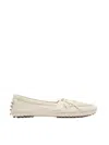 Le Monde Beryl Embroidered Suede Loafers In White