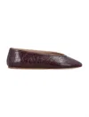 Le Monde Beryl Naplack Round Toe Ballerina Shoes In Burgundy